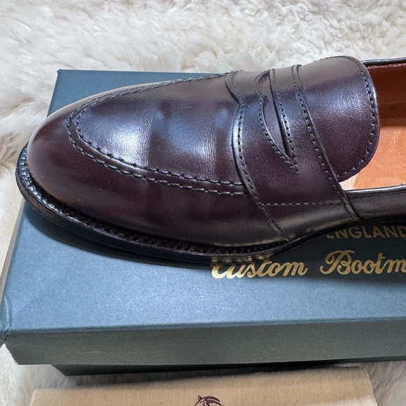 Alden Men’s Dark Brown Leather Full Strap Slip-On Loafers Size 10.5C - Picture 7 of 11